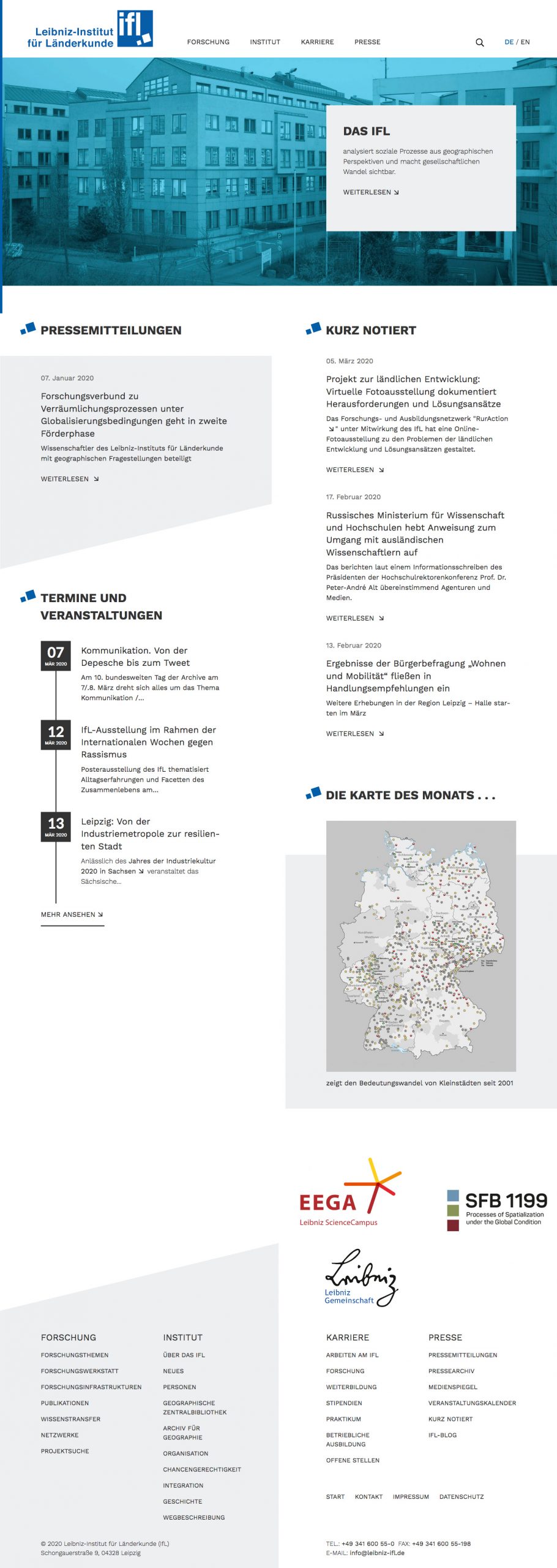 Website des Leibniz-Instituts für Länderkunde e. V. (IfL) Website des Leibniz-Instituts für Länderkunde e. V. (IfL)